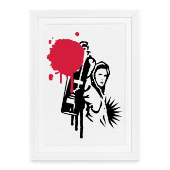 graffitis pulvérisateur avec bombe dans le style - Affiche encadrée (27 × 37 cm) - blanc - Devant