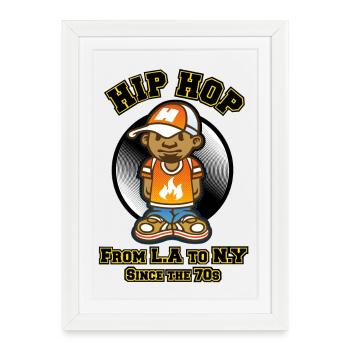 HIP HOP - Framed poster (27 × 37 cm) - white - Front