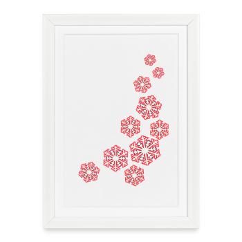 flocons de neige - Affiche encadrée (27 × 37 cm) - blanc - Devant