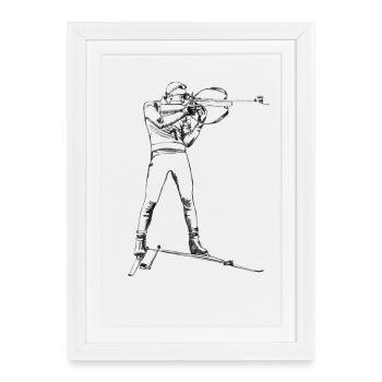 biathlon - Affiche encadrée (27 × 37 cm) - blanc - Devant