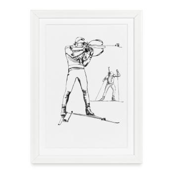 biathlon - Affiche encadrée (27 × 37 cm) - blanc - Devant
