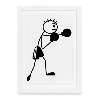 Boxing figure stickmen - Framed poster (27 × 37 cm) - white - Front