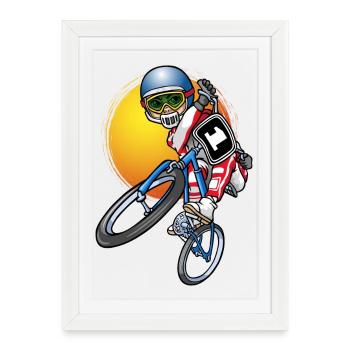 Conducteur de BMX - Affiche encadrée (27 × 37 cm) - blanc - Devant
