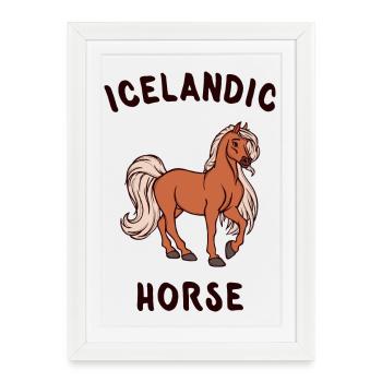 Horse Fool Icelandic Horses Saying Horses Horse Love - Framed poster (27 × 37 cm) - white - Front