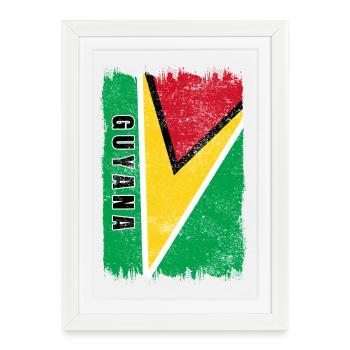 Guyana flag - Framed poster (27 × 37 cm) - white - Front