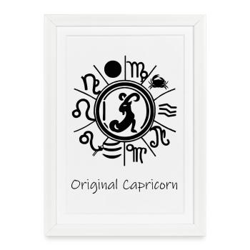 Star sign Capricorn 001 black - Framed poster (27 × 37 cm) - white - Front