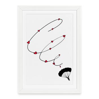 L’amour des parachutistes pour le parachutisme - Affiche encadrée (27 × 37 cm) - blanc - Devant