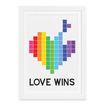 Mois de la fierté LGBT - L’amour gagne - Affiche encadrée (27 × 37 cm) - blanc - Devant