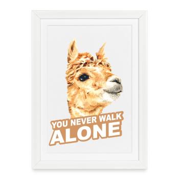 Alpaca - Framed poster (27 × 37 cm) - white - Front
