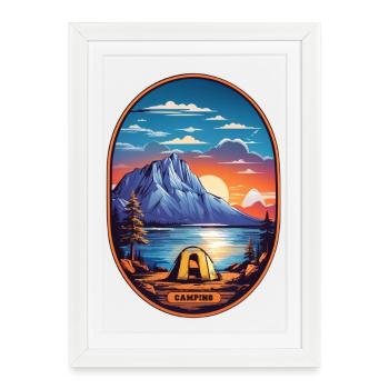 Camping time - Framed poster (27 × 37 cm) - white - Front