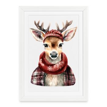 Oh deer! - Framed poster (27 × 37 cm) - white - Front