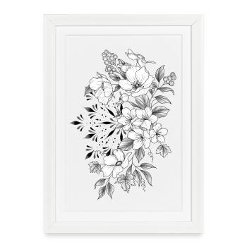 Cherry mandala floral design - Framed poster (27 × 37 cm) - white - Front