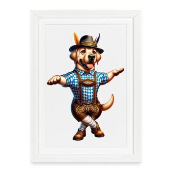 Chien labrador retriever Bavaria - Affiche encadrée (27 × 37 cm) - blanc - Devant