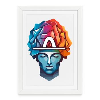 Men Thinking - Framed poster (27 × 37 cm) - white - Front