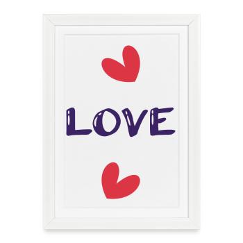 JUST MARRIED. EVJF. SAINT VALENTIN. COUPLE - Affiche encadrée (27 × 37 cm) - blanc - Devant