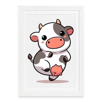 Cow - Framed poster (27 × 37 cm) - white - Front