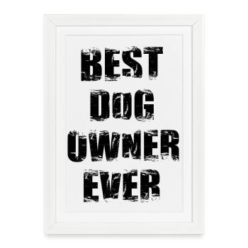 Meilleur propriétaire de chien de tous les temps - Affiche encadrée (27 × 37 cm) - blanc - Devant