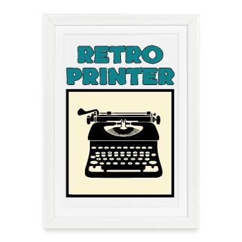 Retro printer - Framed poster (27 × 37 cm) - white - Front