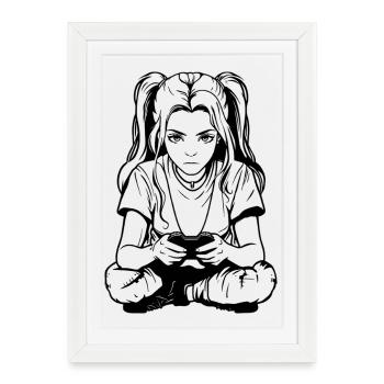 Gamer Girls - Framed poster (27 × 37 cm) - white - Front