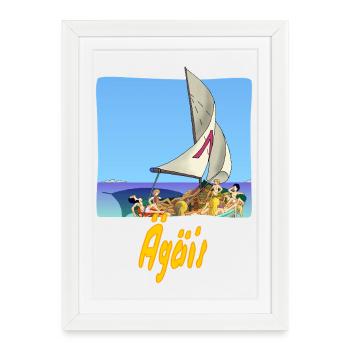 Mer Égée - Affiche encadrée (27 × 37 cm) - blanc - Devant
