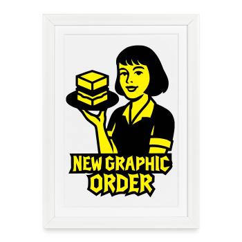 Nouvel ordre graphique #1 - Affiche encadrée (27 × 37 cm) - blanc - Devant