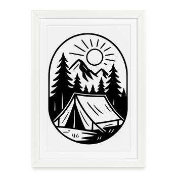 Survie - bivouac - Affiche encadrée (27 × 37 cm) - blanc - Devant