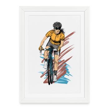 Cyclist - Framed poster (27 × 37 cm) - white - Front
