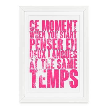 DICTON COOL POUR LES MULTILINGUES, LES INTERNATIONAUX - Affiche encadrée (27 × 37 cm) - blanc - Devant