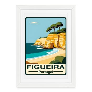 Côte de Figueira Portugal - Affiche encadrée (27 × 37 cm) - blanc - Devant