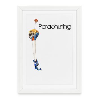 Parachutisme - Affiche encadrée (27 × 37 cm) - blanc - Devant