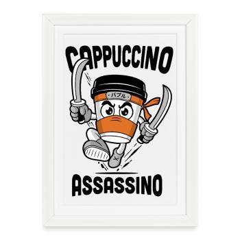 Cappuccino Assassino - Affiche encadrée (27 × 37 cm) - blanc - Devant