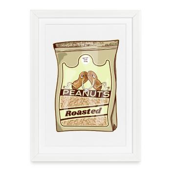 Roasted Peanuts Retro Pack - Framed poster (27 × 37 cm) - white - Front
