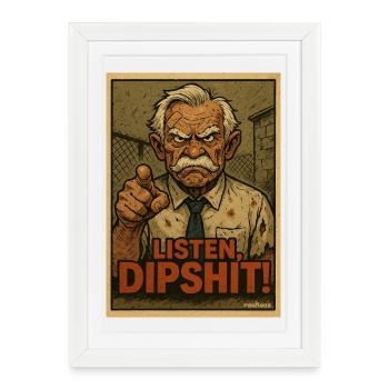 Lists, dipshit! cool grandpa - Framed poster (27 × 37 cm) - white - Front
