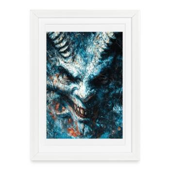 Portrait de Greywyrm féroce - Affiche encadrée (27 × 37 cm) - blanc - Devant