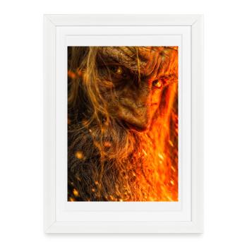 Fiery Ember Warrior Portrait - Framed poster (27 × 37 cm) - white - Front