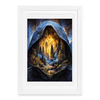 Forêt de l’Enfer à capuchon - Affiche encadrée (27 × 37 cm) - blanc - Devant