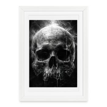 Cracked Skull in Smoky Haze - Framed poster (27 × 37 cm) - white - Front