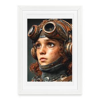 Goggles Gaze Steampunk Scout - Framed poster (27 × 37 cm) - white - Front