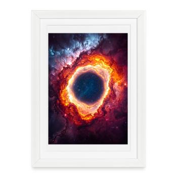 Celestial Ring Nebula Glow - Framed poster (27 × 37 cm) - white - Front