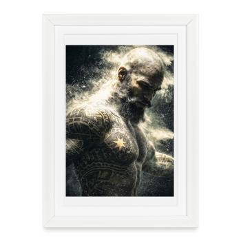 Encre de guerrier poussiéreux - Affiche encadrée (27 × 37 cm) - blanc - Devant
