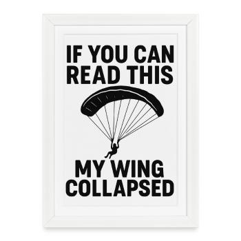 Drôle Parapente T-Shirt Cadeau Parapente Pilote - Affiche encadrée (27 × 37 cm) - blanc - Devant