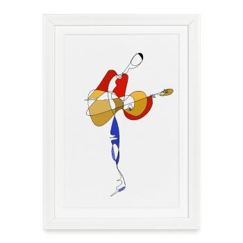 Guitariste - Affiche encadrée (27 × 37 cm) - blanc - Devant