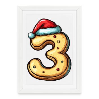 3 Number Cookie Christmas - Framed poster (27 × 37 cm) - white - Front