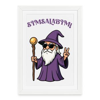 Signe de paix du sorcier violet - Affiche encadrée (27 × 37 cm) - blanc - Devant