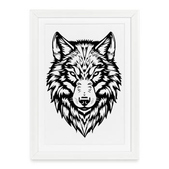 Wolf Wolves T-shirt Gift - Framed poster (27 × 37 cm) - white - Front
