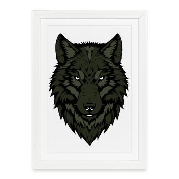 Wolf - Framed poster (27 × 37 cm) - white - Front