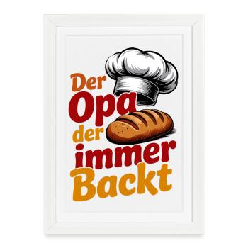 Le grand-père qui fait toujours de la pâtisserie - Affiche encadrée (27 × 37 cm) - blanc - Devant