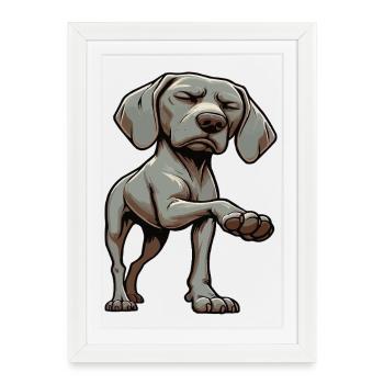 Weimaraner Amoureux Weimaraner Gardien Weimaraner - Affiche encadrée (27 × 37 cm) - blanc - Devant