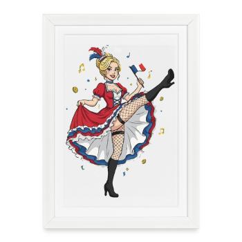 Can dancer French flag - Framed poster (27 × 37 cm) - white - Front