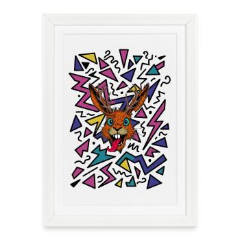 Raurackl Années 90 - Affiche encadrée (27 × 37 cm) - blanc - Devant